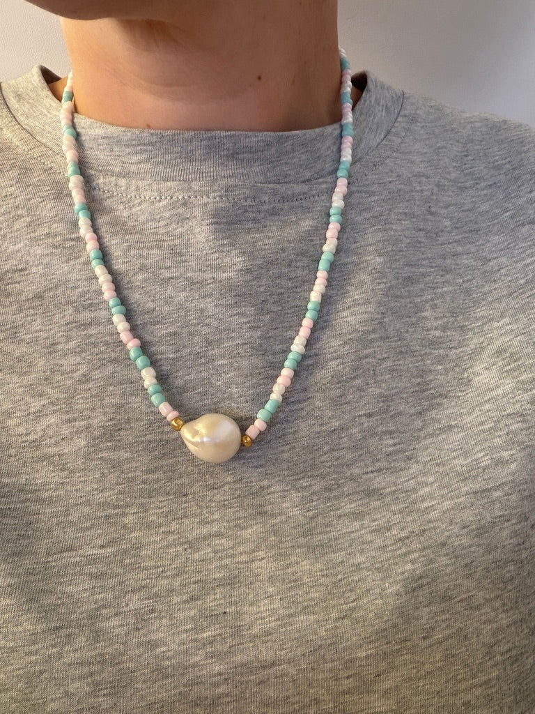 Collier Bandera Azul Perle
