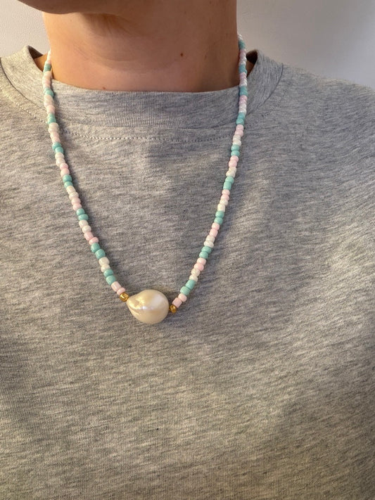 Collier Bandera Azul Perle