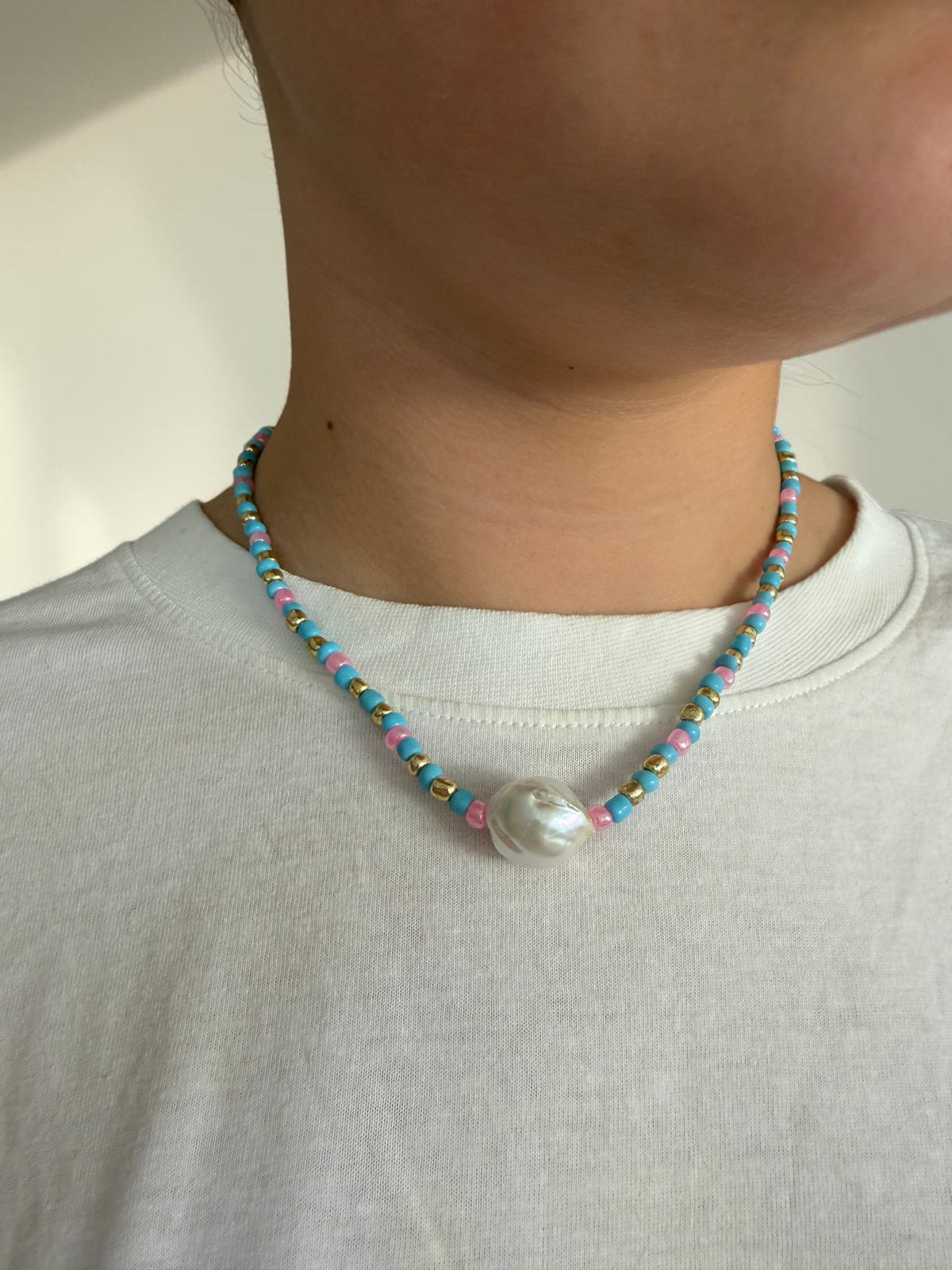 Collier Bandera Azul Perle